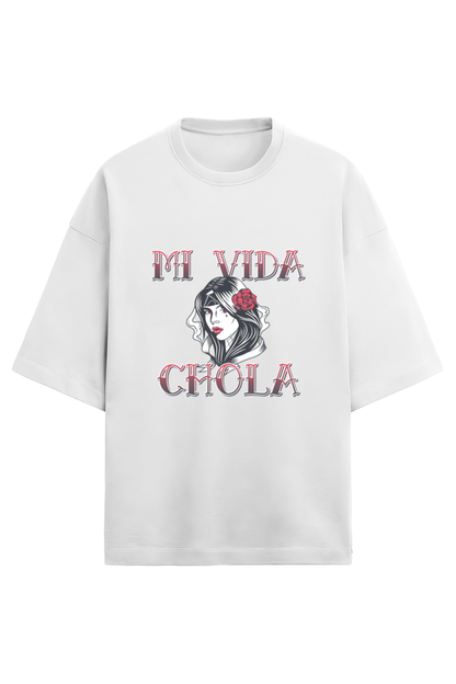 "MI VIDA CHOLA" Women's Premium Terry Oversized T-Shirt