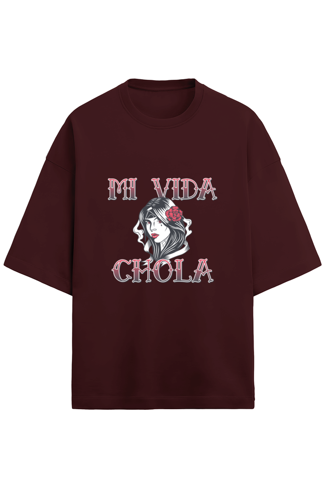 "MI VIDA CHOLA" Women's Premium Terry Oversized T-Shirt
