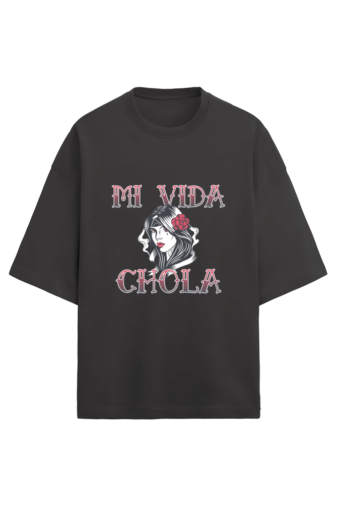 "MI VIDA CHOLA" Women's Premium Terry Oversized T-Shirt