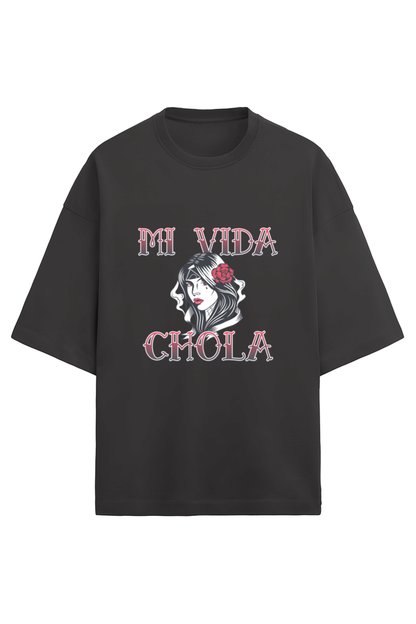 "MI VIDA CHOLA" Women's Premium Terry Oversized T-Shirt