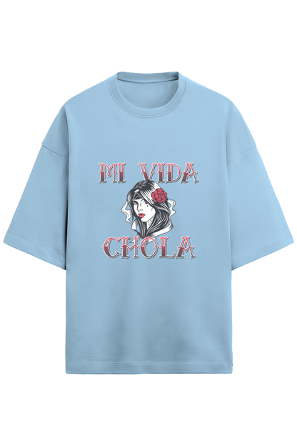 "MI VIDA CHOLA" Women's Premium Terry Oversized T-Shirt