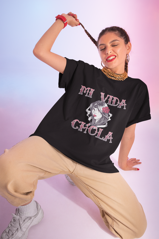"MI VIDA CHOLA" Women's Premium Terry Oversized T-Shirt