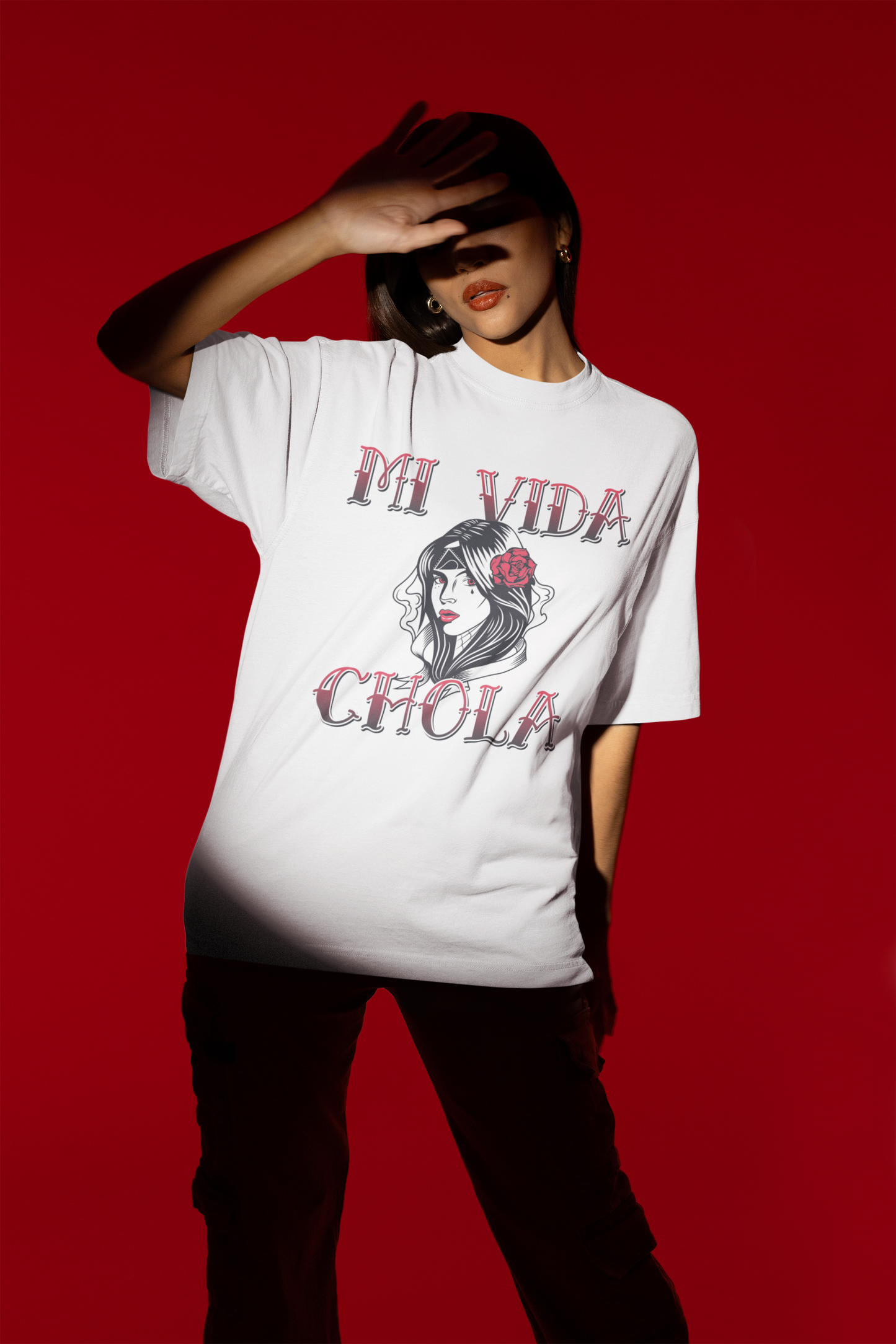 "MI VIDA CHOLA" Women's Premium Terry Oversized T-Shirt